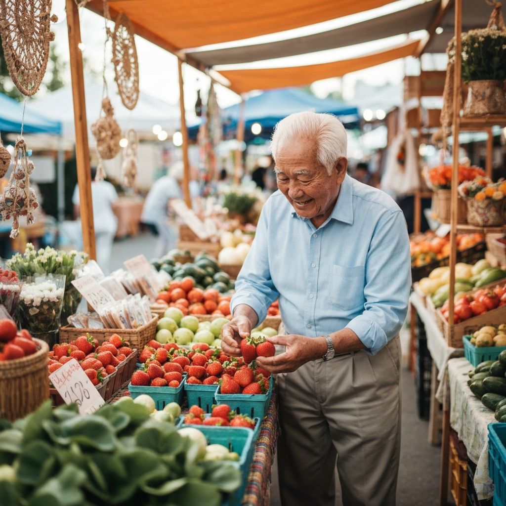 Compra de alimentos en tienda local